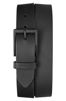 Shinola Lightning Bolt Keeper Leather Belt in Black