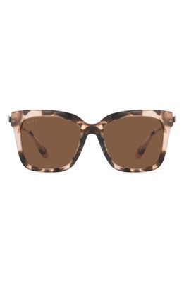 DIFF 54mm Bella Square Polarized Sunglasses in Himalayan Tort /Brown