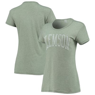 Women's Alternative Apparel Heathered Olive Clemson Tigers Keepsake T-Shirt