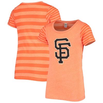 BIMM RIDER SPORTSWEAR Youth Heathered Orange San Francisco Giants Striped Logo T-Shirt in Heather Orange