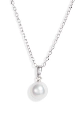 Mikimoto Genuine Pearl Pendant Necklace in White Gold/Pearl