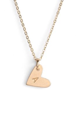 Nashelle 14k-Gold Fill Initial Mini Heart Pendant Necklace in Gold/A