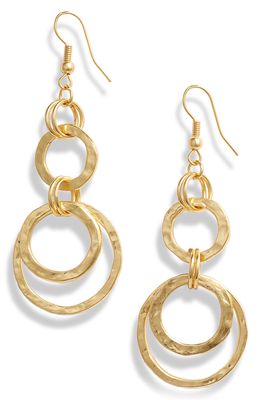 Karine Sultan Hoop Drop Earrings in Gold