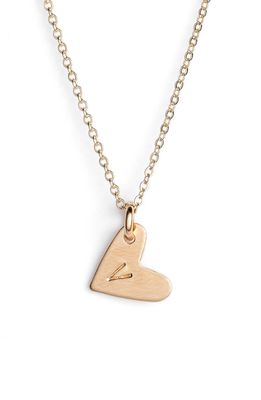 Nashelle 14k-Gold Fill Initial Mini Heart Pendant Necklace in Gold/V