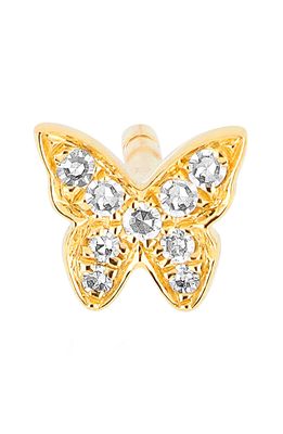 EF Collection Baby Butterfly Single Stud Earring in Yellow Gold