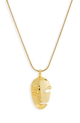 Khiry Mask Pendant Necklace in 18K Gold Vermeil