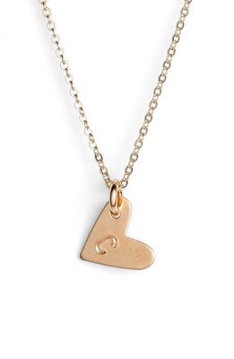 Nashelle 14k-Gold Fill Initial Mini Heart Pendant Necklace in Gold/C
