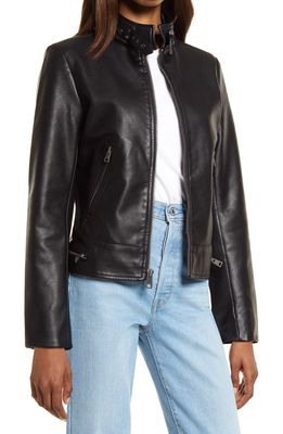 levi's Women's Faux Leather Racer Jacket in Black