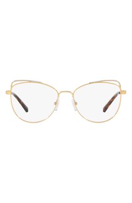 Michael Kors 53mm Cat Eye Optical Glasses in Lite Gold