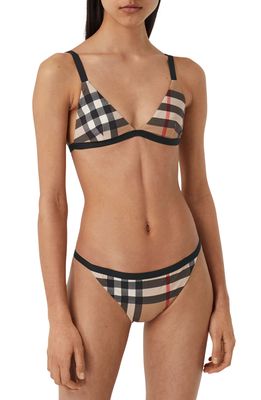 Burberry Loing Check Two-Piece Swimsuit in Archive Beige Ip Chk