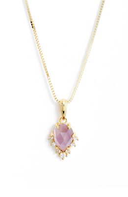Azura Jewelry Amethyst Pendant Necklace in Yellow Gold