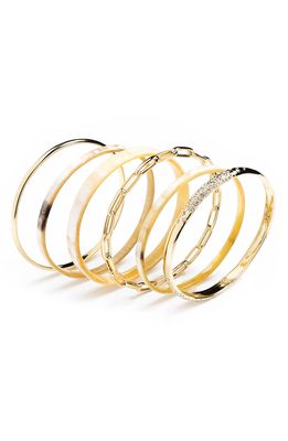 Akola Zuri Set of 6 Bangle Bracelets in Blonde