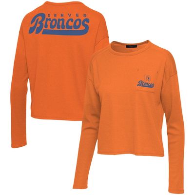 Women's Junk Food Orange Denver Broncos Pocket Thermal Long Sleeve T-Shirt