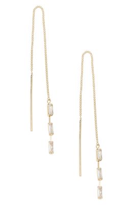 Ettika Crystal Chain Threader Earrings in Gold