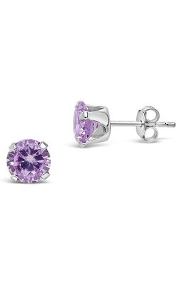 Sterling Forever Sterling Silver Cubic Zirconia Stud Earrings in Lilac