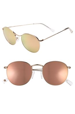 Brightside Charlie 50mm Mirrored Round Sunglasses in Japanese Gold/Copper Mirror