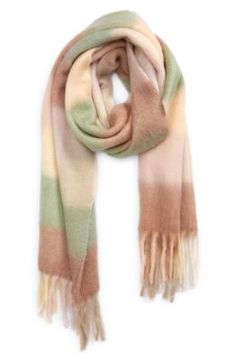 Madewell Brushed Plaid Scarf in Heather Lavender