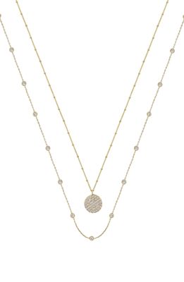 Ettika Set of 2 Cubic Zirconia Necklaces in Gold