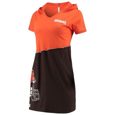 Women's Refried Apparel Orange/Brown Cleveland Browns Sustainable Hooded Mini Dress