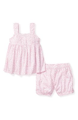 Petite Plume Kids' Sweethearts Print Two-Piece Short Pajamas in Pink