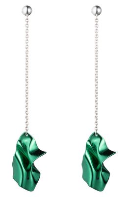 Sterling King Gelsey Fold Drop Earrings in Emerald