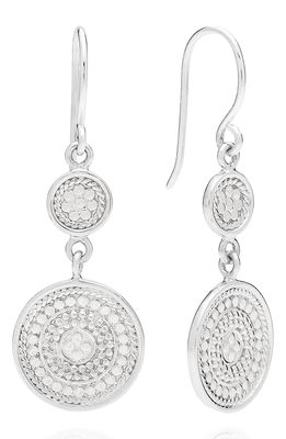 Anna Beck Beaded Double Drop Earrings in Silver