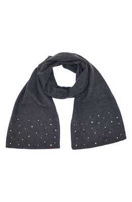 Carolyn Rowan Accessories Crystal Embellished Cashmere Scarf in Heather Charcoal
