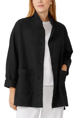 Eileen Fisher Stand Collar Jacket in Black