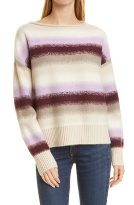 Nordstrom Signature Ombre Stripe Cashmere Sweater in Ivory Ombre Combo