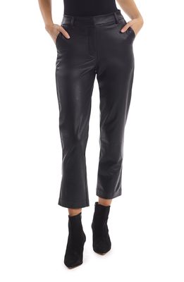 Commando Crop Tapered Faux Leather Trousers in Black