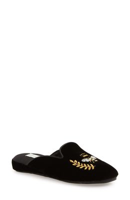 patricia green Beatrice Embroidered Slipper in Black Velvet