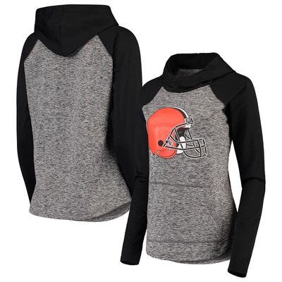 Women's G-III 4Her by Carl Banks Heathered Gray/Black Cleveland Browns Championship Team Ring Pullover Hoodie in Heather Gray