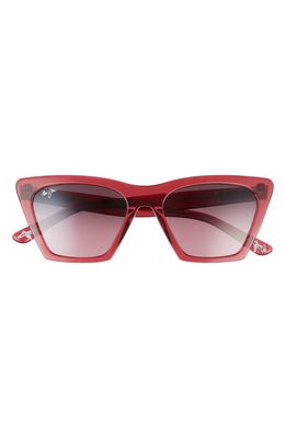 Maui Jim Kini Kini 54mm Gradient Polarized Rectangular Sunglasses in Raspberry With Crystal/Maui R
