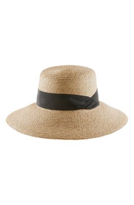 Helen Kaminski Makeda Angled Brim Raffia Hat in Natural/Black