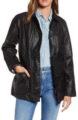 Barbour Beadnell Waxed Cotton Jacket in Black