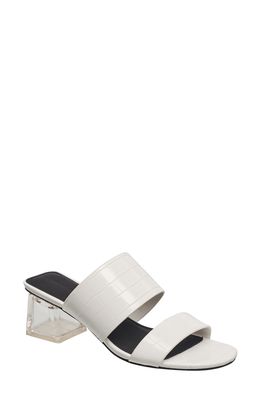 French Connection Clear Heel Slide Sandal in White