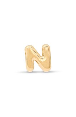 STONE AND STRAND Mini Bubble Initial Gold Stud Earring in Yellow Gold - N