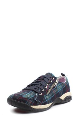 Therafit Sienna Sneaker in Navy Plaid Fabric