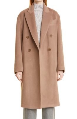 Vince Luxe Wool Double Breasted Coat in Mauve Lilac