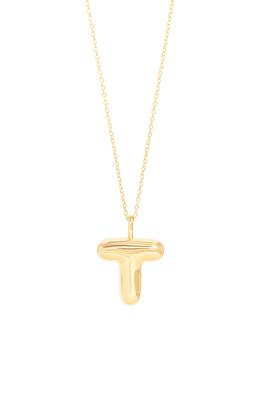 STONE AND STRAND Bubble Tea Initial Pendant Necklace in Gold Vermeil-T