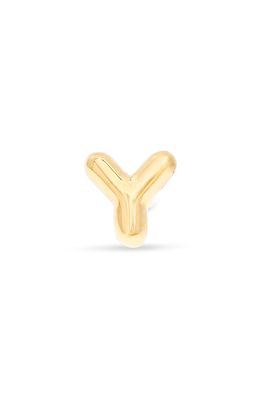 STONE AND STRAND Mini Bubble Initial Gold Stud Earring in Yellow Gold - Y