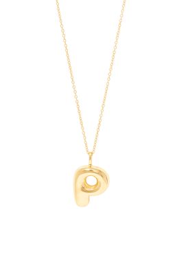 STONE AND STRAND Bubble Tea Initial Pendant Necklace in Gold Vermeil-P