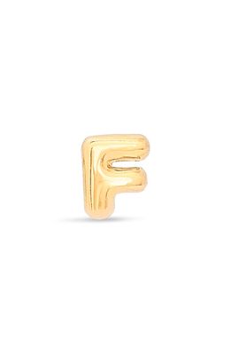 STONE AND STRAND Mini Bubble Initial Gold Stud Earring in Yellow Gold - F