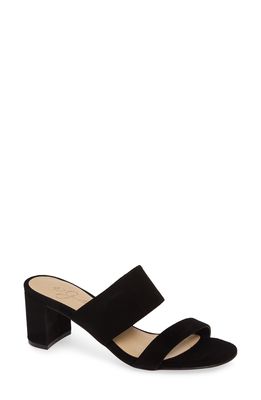 42 Gold Liya Slide Sandal in Black Suede