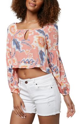 O'Neill Vie Print Tie Back Blouse in Canyon Clay