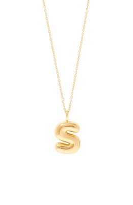 STONE AND STRAND Bubble Tea Initial Pendant Necklace in Gold Vermeil-S