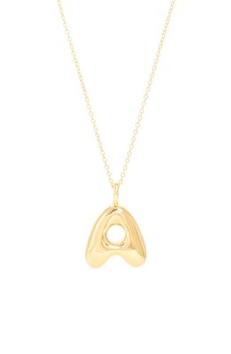 STONE AND STRAND Bubble Tea Initial Pendant Necklace in Gold Vermeil-A
