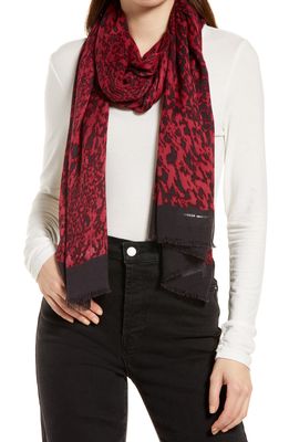 Rebecca Minkoff Abstract Animal Print Scarf in Red Dahila