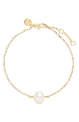 Brook and York Lola Imitation Pearl Pendant Bracelet in Gold