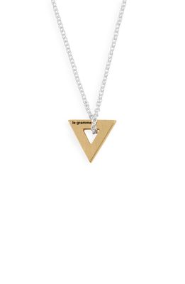 Le Gramme Brushed Triangle Pendant Necklace in Yellow Gold